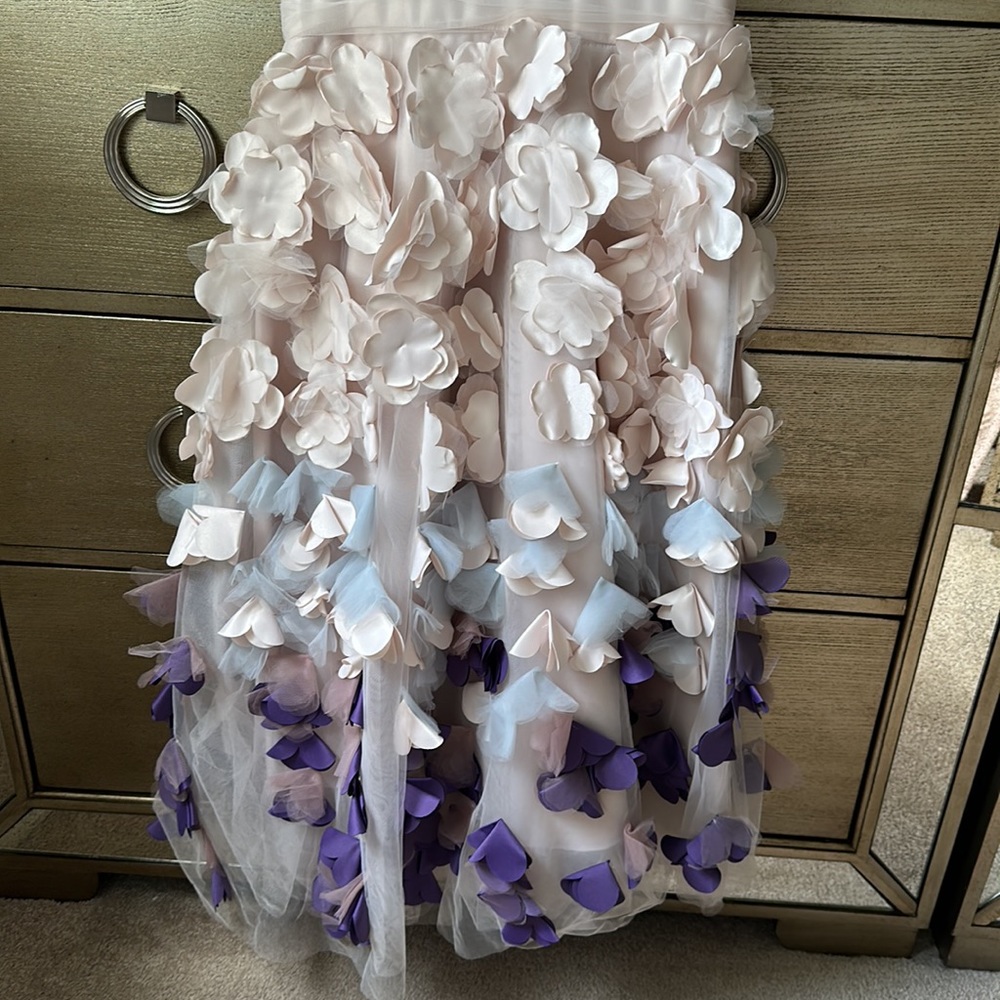 Designer 3D Petal Tulle Gown - Picture 7 of 8